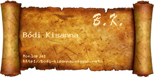 Bódi Kisanna névjegykártya